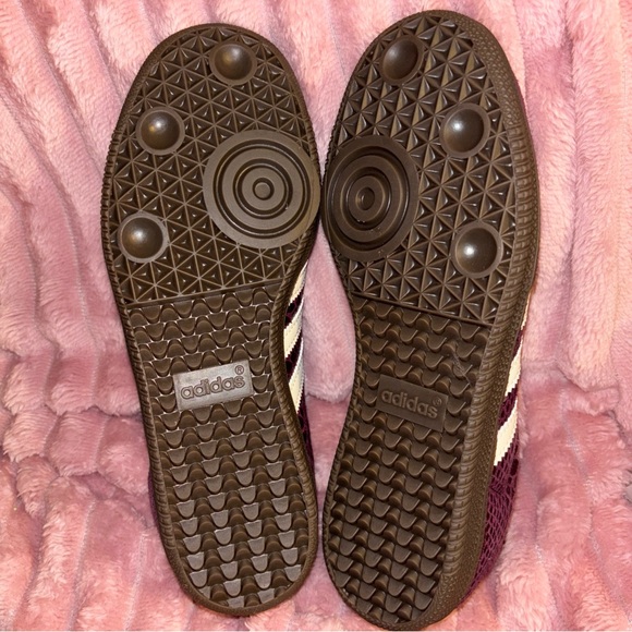 adidas Samba Snakeskin Women's Sneakers in Burgundy and White - Picture 4 of 14